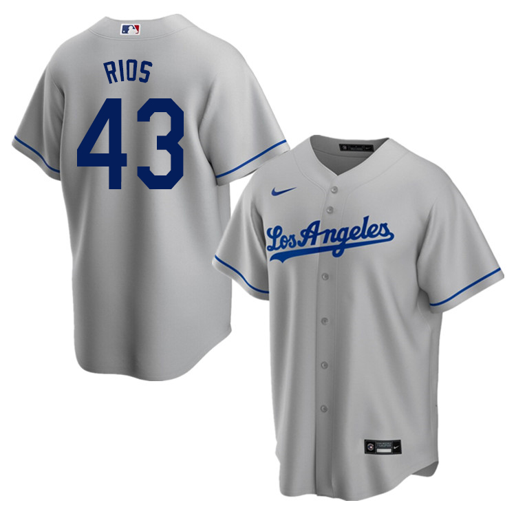 Nike Men #43 Edwin Rios Los Angeles Dodgers Baseball Jerseys Sale-Gray